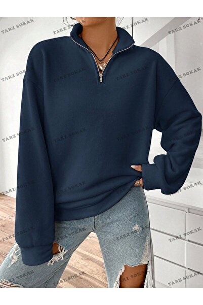 Adrift Y2K Жіночий світшот - Напівзастібка-блискавка KOD1326