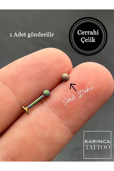 Karınca Piercing 8 mm Rainbow Rainbow Color Glitter Labret Conch Ear Lip Cartilage Tragus Piercing