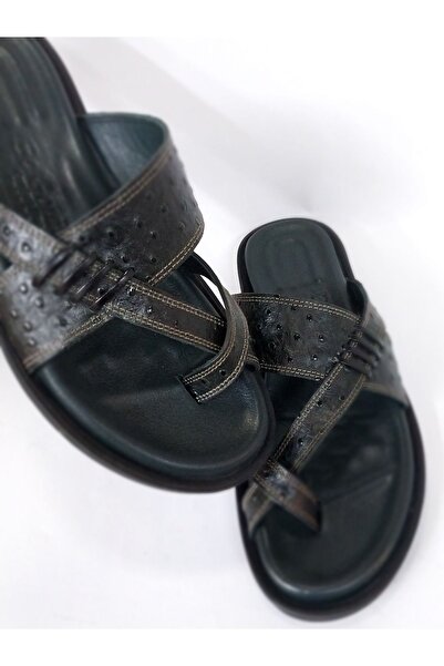 Mira Deri Genuine Leather Flip-Flops Men's Slippers