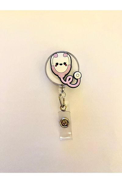 odaburada Yoyo Name Badge Holder with Stethoscope Figure