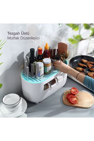 Miecoco Ecoco Countertop Kitchen Organizer with Compartments and Spice Rack and Drawers
