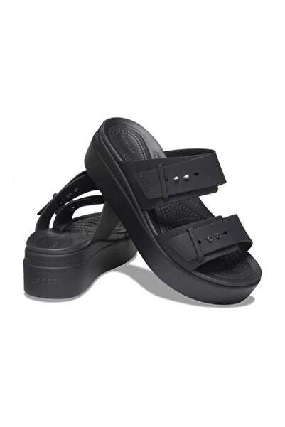 Crocs Black Women's Brooklyn Sandal Low Wedge