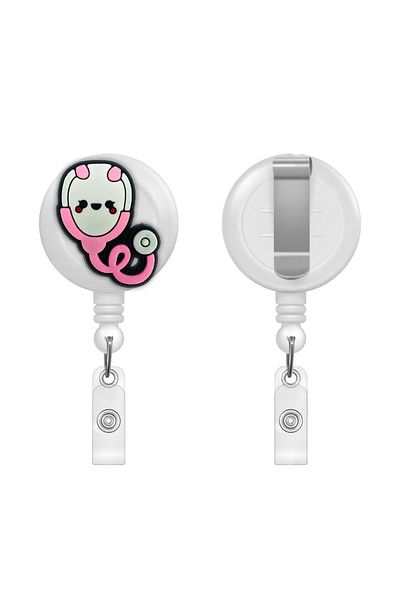 odaburada Yoyo Name Badge Holder with Stethoscope Figure
