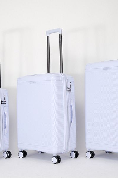 Giordano League Luggage Set of 3 Light Purple PP Travel Suitcase,Unbreakable Lightweight Expandable