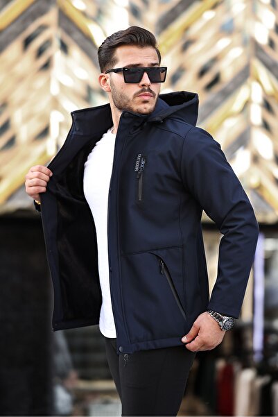 Boymen Водо- та вітронепроникна чоловіча куртка з капюшоном Softshell з підкладкою з хутра