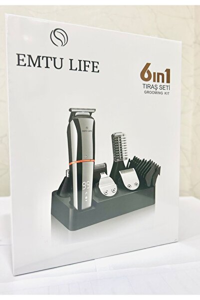Emtu Life Profosyonel Şarjlı Saç Sakal Tıraş Makinesi Lı-1386-6 In 1 Erkek Bakım Seti
