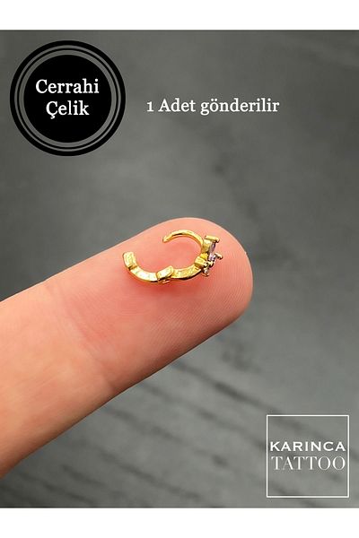 Karınca Piercing Purple Rhinestone Butterfly Piercing - Rook Daith, Forward Helix, Snug Small Tragus Earrings