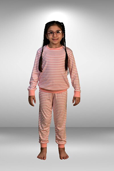 DAPSEE Κοριτσίστικο Σετ Πιτζάμες Λευκό Ροζ Ριγέ