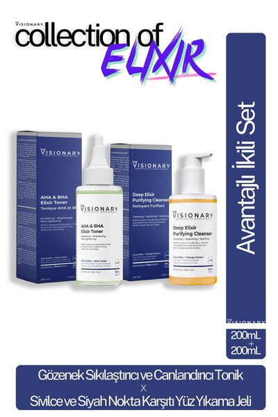 The Visionary Sivilce/Akne, Siyah Nokta, Arındırıcı Temizleme Jeli & Gözenek ...