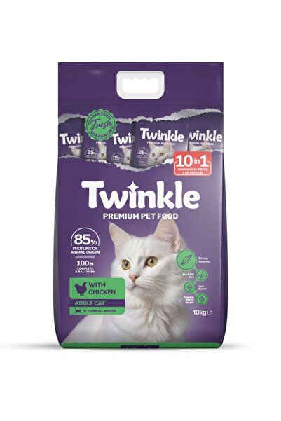 Twinkle Yetişkin Kediler için Tavuklu Tam ve Dengeli Kedi Maması 10 kg