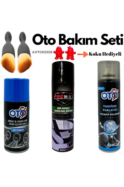 OTO55 Oto Bakım Seti 4'lü (Klima Temizleyici Çok Amaçlı Temizleme Köpüğü Torp...