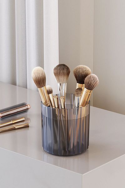 Pufwin Home 2 Pieces Makeup Brush and Comb Organizer Multi-Purpose Cosmetic Bathroom Organizer Box Organizer Set