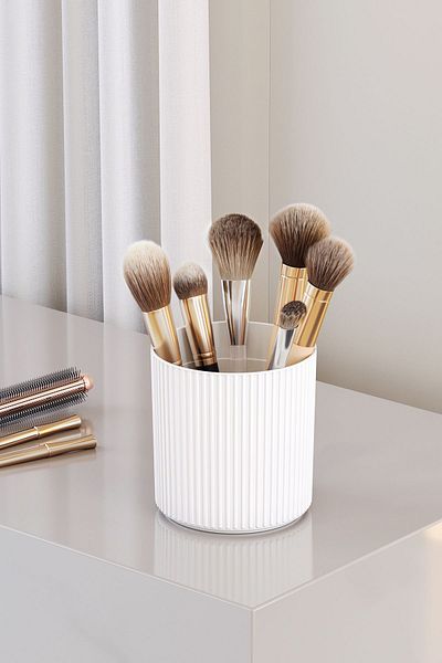 Pufwin Home 3 Pieces Makeup Brush and Comb Organizer Multi-Purpose Cosmetic Bathroom Organizer Box Organizer Set