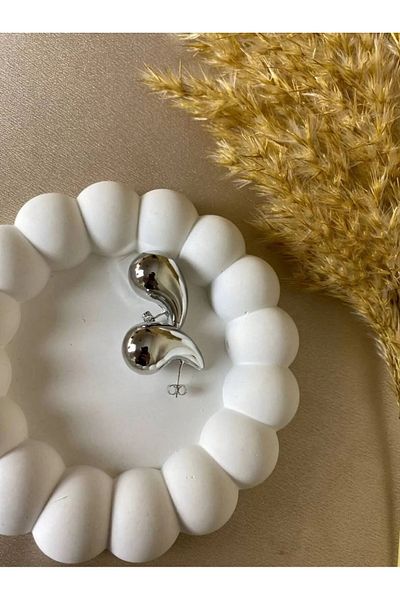mos&more Silver Color Mini Size Drop Earrings
