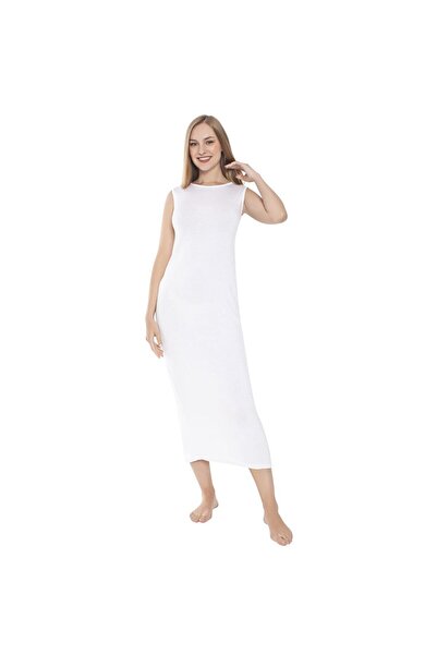 Newteam Bamboo Women'S Long Lingerie DreSS - Zero Collar and Zero Sleeve