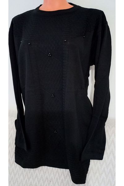 Anne Er Clothing Mother Knitwear Sweater Long-Sleeved Crew Neck Black