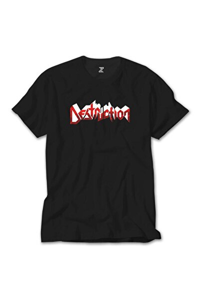 Butik Μαύρο T-Shirt με λογότυπο Destruction
