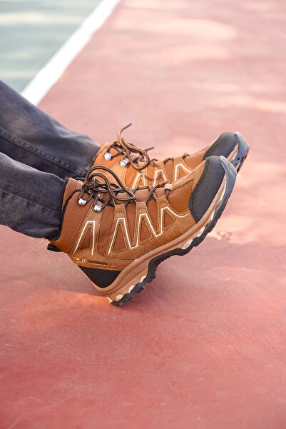 Riccon Ανδρικές μπότες με φόδρα με φερμουάρ σε καφέ γούνα