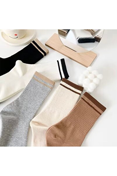 Çorap Kurdu Σετ 5 Unisex Χειμερινές χοντρές πετσέτες κολεγιακές κάλτσες