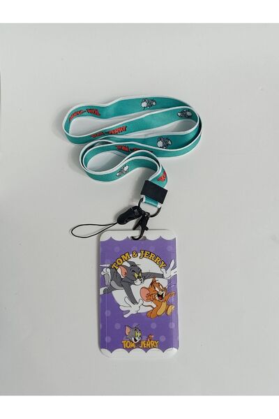 shop سلسلة مفاتيح وحامل بطاقات توم وجيري حامل بطاقات مطبوع منقوش