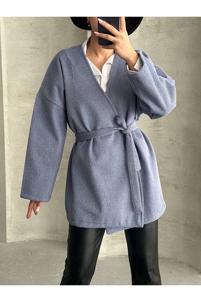 İLKCET MODA Jachetă oversize pentru femei din țesătură gabardină