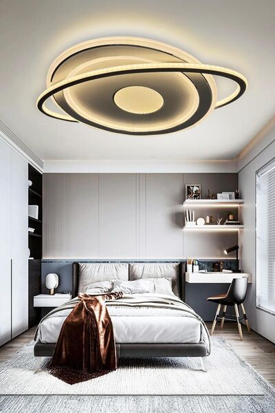 RSCOLLECTIONS Satürn Plafonyer 3  Renk Kumandalı Led Avize