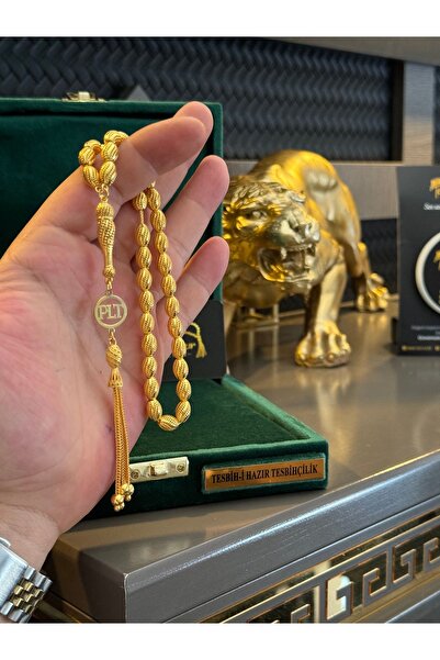 Tesbih-i Hazır Tesbihçilik Ağalara Kişiye Özel İsimli Tesbih 22 Gr. 22 Ayar Altın Kaplama Tesbih