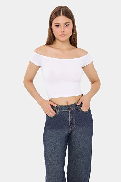Hiccup Omuzdan Askılı Crop Top