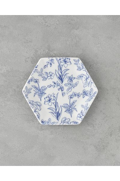 English Home 17 cm Blue Zeta Bone Porcelain Cake Plate