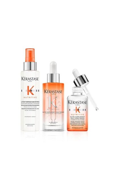 Kerastase Nutritive Kuru Saçlar İçin 3'lü Nemlendirici ve Besleyici Bakım Set...