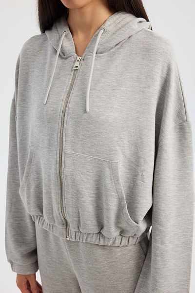 Hiccup Crop Hoodie - Σχέδιο με φερμουάρ