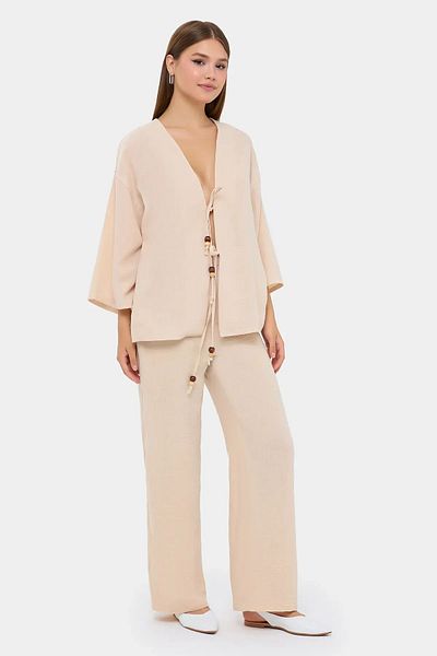 Hiccup Deep V-Neck Tracksuit Set with Rope Detail