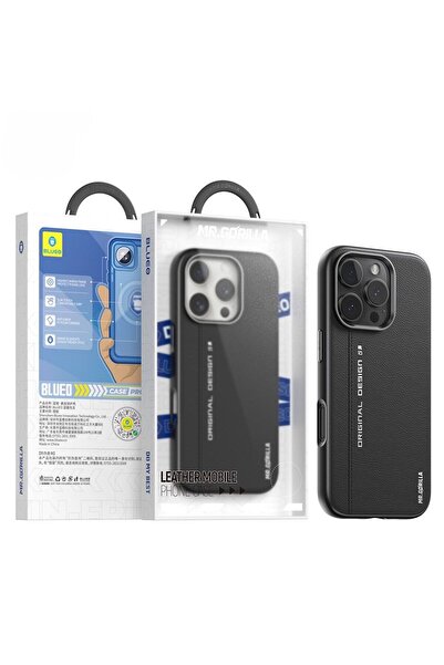 BLUEO حافظة هاتف جلدية سوداء فاخرة متوافقة مع هاتف iPhone 16 Magsafe