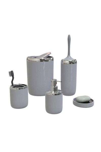 Prima Nova Gray Lima XL Chrome Decorated Bathroom Set