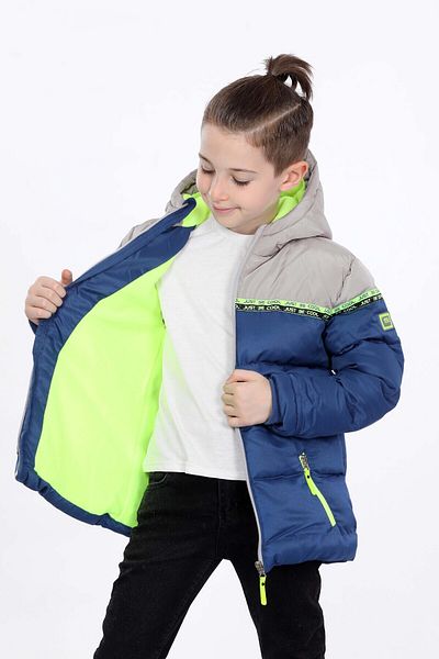 VODENS Boy's Blue Water Repellent Jacket with Fleece Inner Thick Pieces
