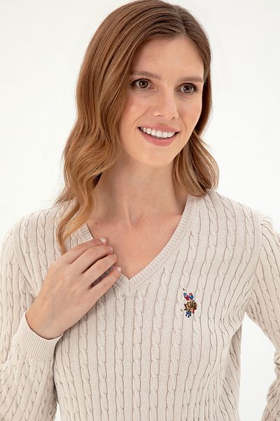 U.S. Polo Assn. Pulover de bază Stone de damă 50288992 -VR049