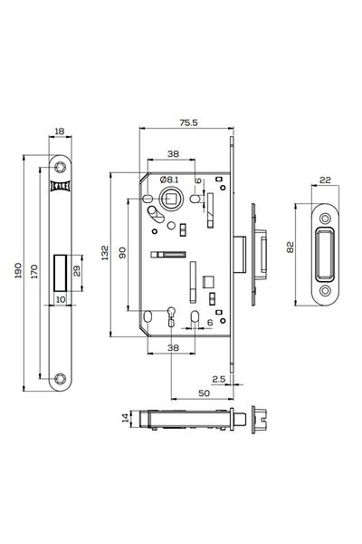 KALE 231nn Model 50mm Nickel Oval Magnet Room Lock