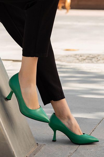 Ccway Grasgrüner Damen-Stiletto