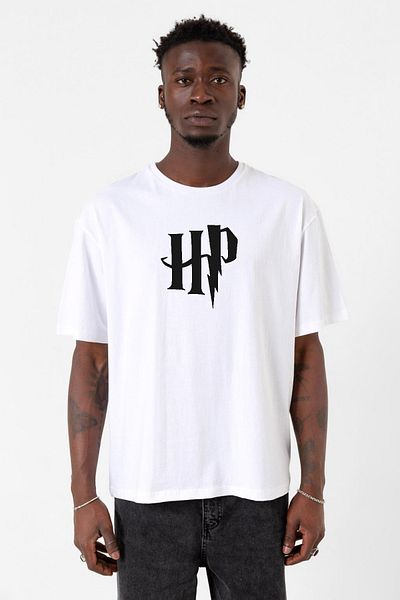 Tshirthane Ανδρικό μπλουζάκι με λογότυπο Hp White