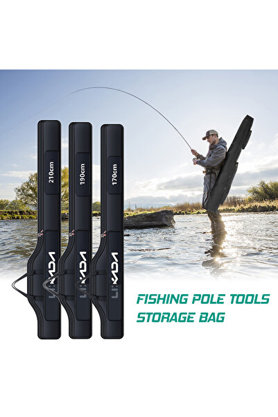 LIXADA حقيبة صيد السمك المحمولة القابلة للطي وحقيبة بكرة قصبة الصيد ومعدات ال...