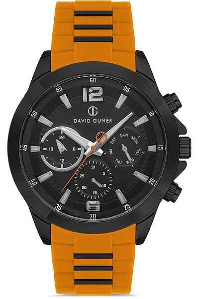 DAVID GUNER Gun Plated Black Dial Men's Watch Dg-8615Gd-Zq2