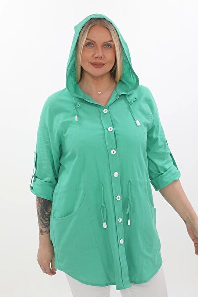 Lady Majestic Cotton Large Size Hooded Seasonal Jacket