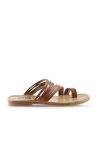 Bueno Shoes Γυναικείες δερμάτινες παντόφλες σαγιονάρες - 01wu3418
