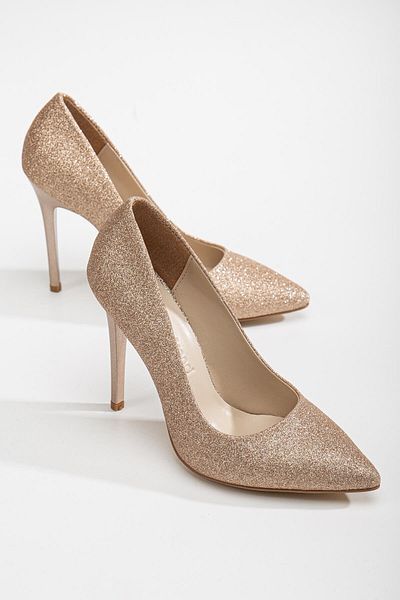 Ccway Women's Stiletto Copper Glitter