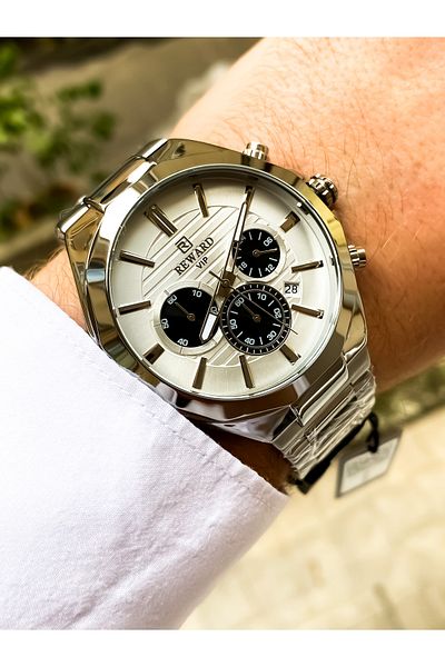 Reward Men's Wrist Watch and Bracelet - Steel Waterproof, Brand Original Gift