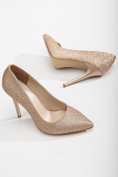 Ccway Women's Stiletto Copper Glitter