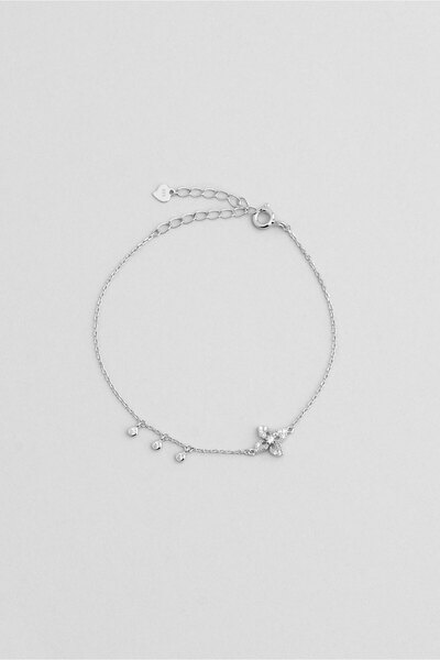 So CHIC... Kardelen 18 Ayar Beyaz Altın Kaplama Gümüş Minimal Bileklik