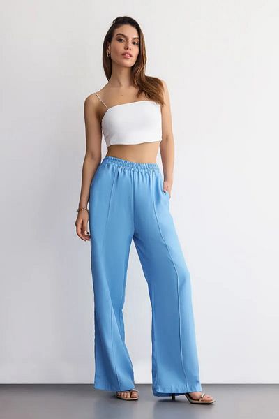 Hiccup Pantaloni supradimensionați din bumbac cu talie înaltă