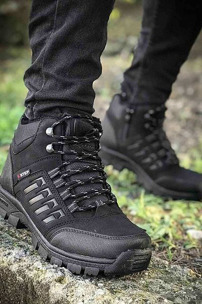 Evojean Unisex Μαύρες Αδιάβροχες Αντιολισθητικές Σόλα Χειμερινές Μακριές Μπότες
