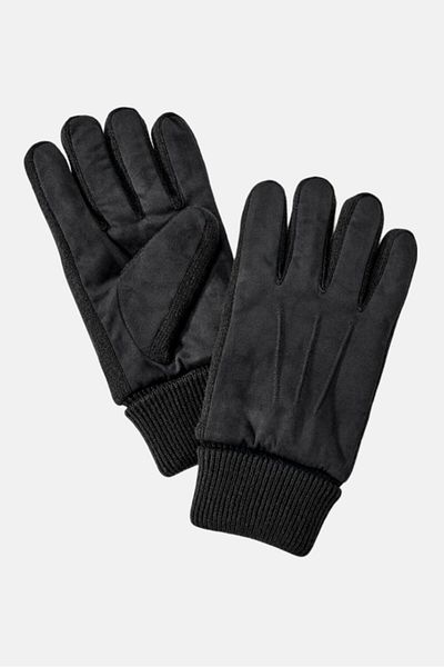 Tchibo Men Knitted Fleece Gloves, Black